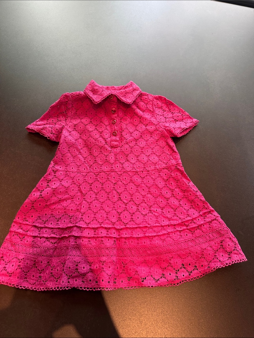 Juicy Couture Pink Lace Short Sleeve Dress for Girls